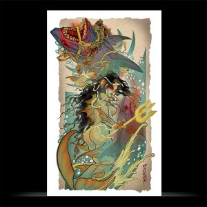 Mermaid & Shark Print